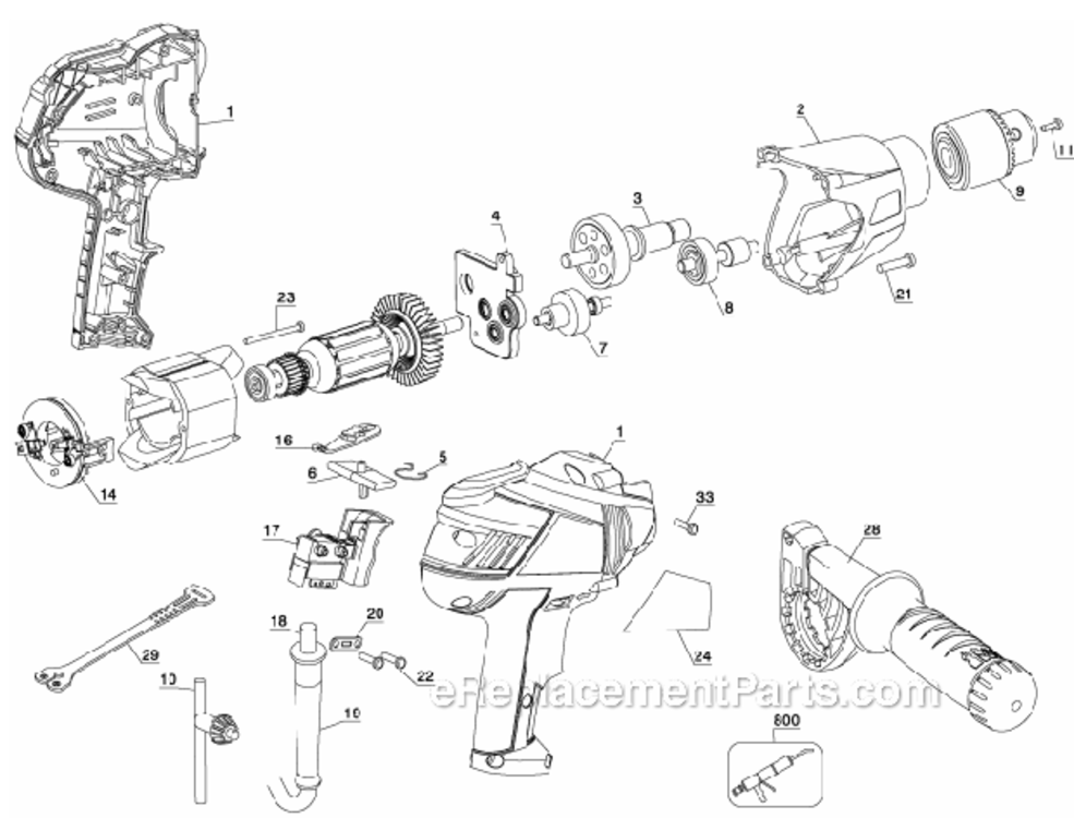 Page A Diagram and Parts List for PC700D 1 Porter Cable Cordless Drill
